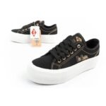 Lee Cooper womens sneakers platform black with gold - Image 8