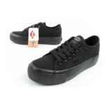 Lee Cooper womens sports shoes fabric platform sneakers black - Image 8