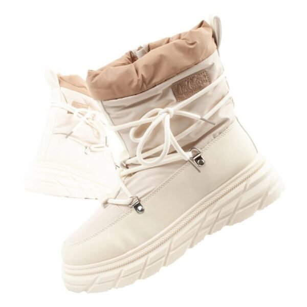 Lee Cooper womens winter hiking shoes, insulated, beige and cream
