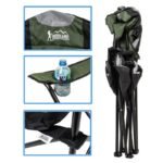 LUX FOLDING CAMPING CHAIR 60X60X105CM GREEN-BLACK - Image 8
