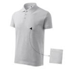 Malfini Cotton M MLI-21203 light gray melange polo shirt