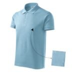 Malfini Cotton M MLI-21215 blue polo shirt - Image 4