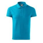 Malfini Cotton M MLI-21244 turquoise polo shirt - Image 3