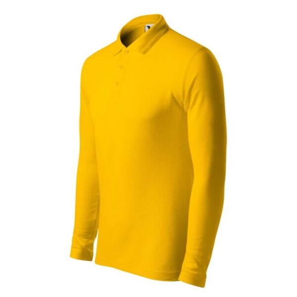 Mens Pique Polo LS Polo Shirt (Yellow)