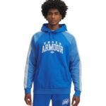 Mens Under Armour Rival Fleece Colorblock Hoodie Blue 6003958 402