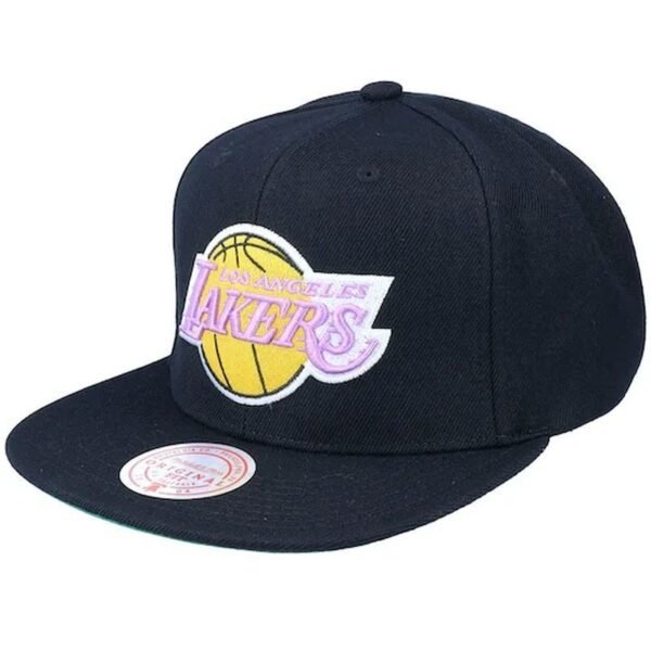 Mitchell Ness NBA Los Angeles Lakers Top Spot Snapback Hwc Lakers Cap HHSS2976-LALYYPPPBLCK