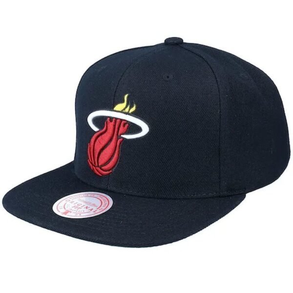 Mitchell Ness NBA Miami Heat Top Spot Snapback Hwc Heat Cap HHSS2976-MHEYYPPPBLCK