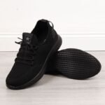 NEWS M EVE266A black textile sports shoes - Image 2