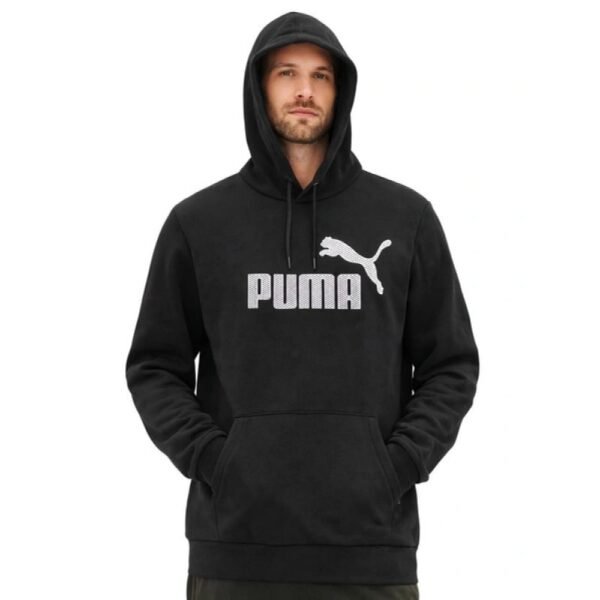 Puma mens black fashionable cotton kangaroo sports hoodie