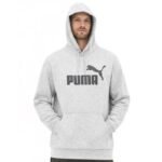 Puma mens gray fashionable cotton kangaroo sports hoodie