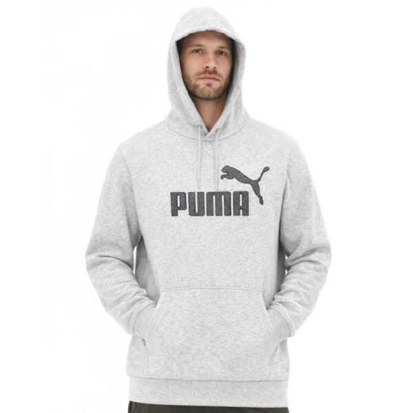 Puma mens gray fashionable cotton kangaroo sports hoodie