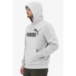 Puma mens gray fashionable cotton kangaroo sports hoodie - Image 5