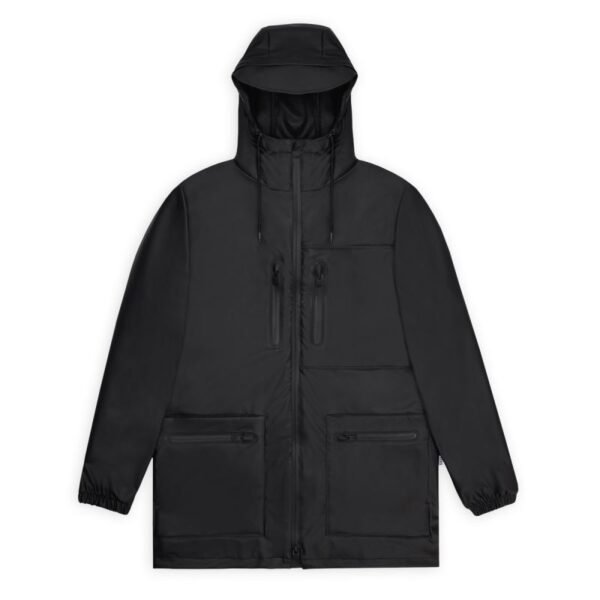 Rains CARGO LONG JACKET W3 12060 01 BLACK