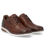 Rieker 14412-24 mens comfortable brown leather shoes - Image 2