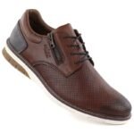 Rieker 14412-24 mens comfortable brown leather shoes