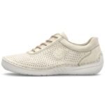Rieker 52546-60 womens perforated leather shoes in beige - Image 6