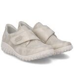 Rieker 59552-62 comfortable womens shoes with Velcro, beige and gold - Image 2