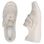 Rieker 59552-62 comfortable womens shoes with Velcro, beige and gold - Image 3