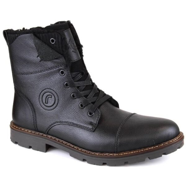 Rieker M RKR296A wool-lined leather ankle boots, black