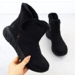 Rieker M6554-00 Waterproof Womens Snow Boots with Fur Trim, Black - Image 2