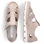 Rieker W RKR651 beige leather velcro openwork shoes - Image 7