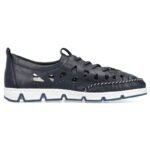 Rieker W RKR652 navy blue openwork leather shoes - Image 3