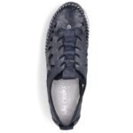 Rieker W RKR652 navy blue openwork leather shoes - Image 4