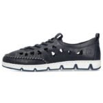 Rieker W RKR652 navy blue openwork leather shoes - Image 5