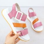 Rieker W2950-31 Womens Pink Leather High Heel Sandals