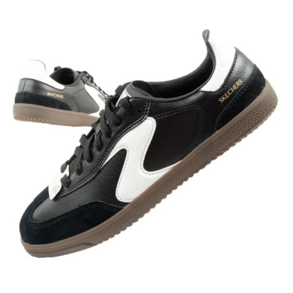 Skechers Kickoff womens sports shoes sneakers black leather