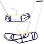 TOMEK METAL SLEDGE WITH BACKREST AND PUSHER, BLUE