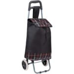 TROLLEY SHOPPING BAG ON WHEELS WITH FRAME 31L BLACK