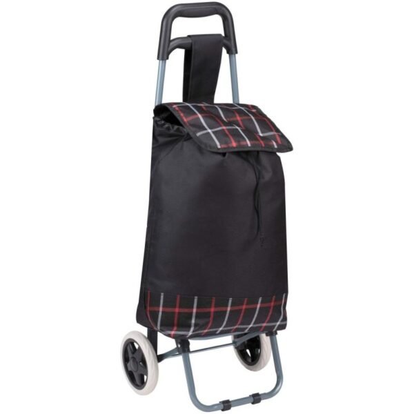TROLLEY SHOPPING BAG ON WHEELS WITH FRAME 31L BLACK