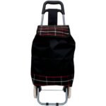 TROLLEY SHOPPING BAG ON WHEELS WITH FRAME 31L BLACK - Image 8