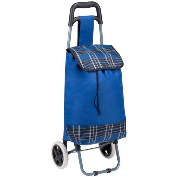 TROLLEY SHOPPING BAG ON WHEELS WITH FRAME 31L BLUE