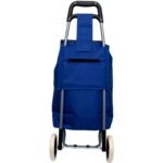 TROLLEY SHOPPING BAG ON WHEELS WITH FRAME 31L BLUE - Image 5