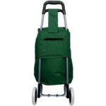 TROLLEY SHOPPING BAG ON WHEELS WITH FRAME 31L GREEN WHITE - Image 5