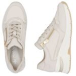 Womens beige leather wedge sneakers Rieker N9301-60 - Image 3