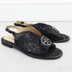 Womens black leather sandals S.Barski KV51-094 - Image 2
