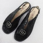 Womens black leather sandals S.Barski KV51-094 - Image 3