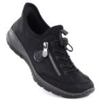 Womens black sports shoes Rieker L32F1-00