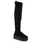 Womens Black Suede Platform Boots Big Star SS274264