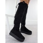 Womens Black Suede Platform Boots Big Star SS274264 - Image 4