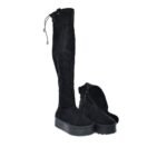 Womens Black Suede Platform Boots Big Star SS274264 - Image 7
