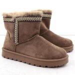 Womens brown suede snow boots Potocki 06303 - Image 3