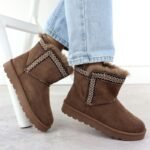 Womens brown suede snow boots Potocki 06303 - Image 5