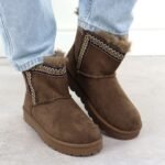 Womens brown suede snow boots Potocki 06303 - Image 7