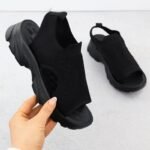 Womens closed-toe black sandals Potocki TO90302 - Image 2