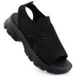 Womens closed-toe black sandals Potocki TO90302