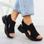 Womens closed-toe black sandals Potocki TO90302 - Image 5